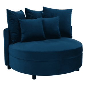 Kerek fotel, Velvet szövet kék, SALOTO kép
