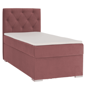 Boxspring ágy, egyszemélyes, fáradt rózsaszín, 90x200, balos, ESHLY kép