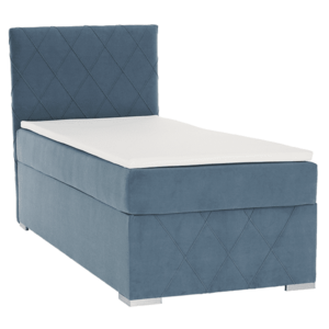 Boxspring ágy, egyszemélyes, kék, 90x200, balos, PAXTON kép