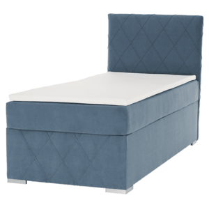 Boxspring ágy, egyszemélyes, kék, 90x200, jobbos, PAXTON kép