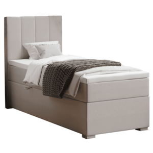 Boxspring ágy, egyszemélyes, taupe, 90x200, balos, BRED kép