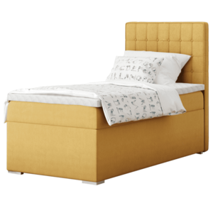 Boxspring ágy, egyszemélyes, mustár színű, 80x200, jobbos, TERY kép
