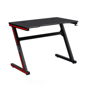 Gamer asztal/számítógépasztal, fekete/piros, MACKENZIE 100cm kép