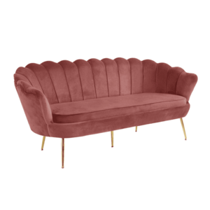 Luxus heverő, 3-as ülés, rózsaszín Velvet szövet/króm arany, Art-deco stílus, NOBLIN kép