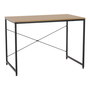 Íróasztal tölgy/fekete, 100x60 cm, MELLORA kép
