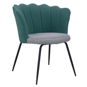 Dizájn fotel, Art-deco, zöld/mintás, ekobőr/szövet, NELIN kép