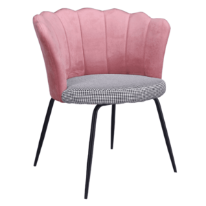 Dizájn fotel, Art-deco, szövet rózsaszín/mintás, NELIN kép