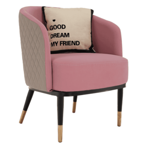 Dizájn fotel, rózsaszín/bézs, KALILA kép
