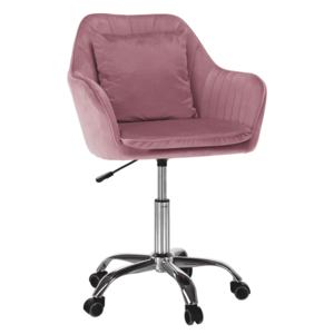 Irodai szék, rózsaszín Velvet szövet/króm, KLIAN kép
