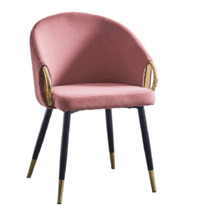 Dizájn fotel, rózsaszín velvet szövet/gold króm arany, DONKO kép