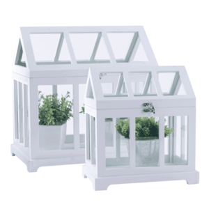 Mini üvegházak, 2 db-os szett, fehér, MAURI kép