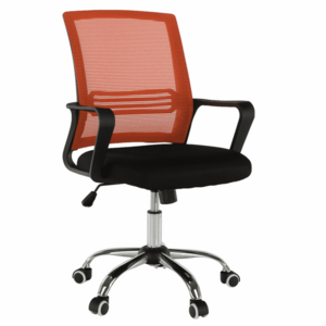Irodai szék, hálószövet narancs/szövet fekete, APOLO NEW kép