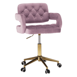 Irodai szék, Velvet szövet rózsaszín/arany, NELIA kép