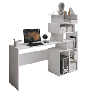 Számítógépasztal, fehér, laminált DTD, MAXIM kép