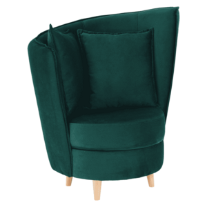 Fotel Art Deco stílusban, smaragd Kronos szövet/tölgy, ROUND NEW kép