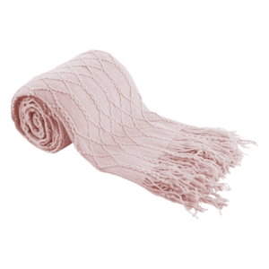 TEMPO-KONDELA SULIA TYP 1, kötött takaró bojttokkal, világos rózsaszín, 120x150 cm kép
