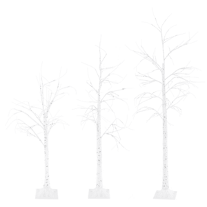 TEMPO-KONDELA INGEBORGA, qLED karácsonyi fák, 3 db-os szett, nyírfa kép