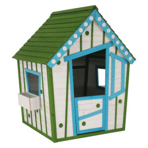 Fából készült kerti házikó gyerekeknek, fehér/szürke/kék/zöld, LATAM kép