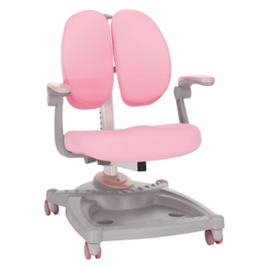 Növekvő szék lábtartóval, szürke/rózsaszín, TEJLA kép