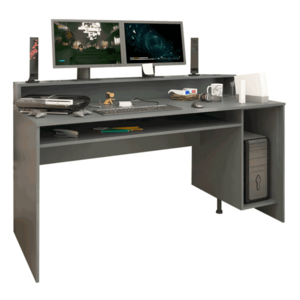 Számítógépasztal/gamer asztal, grafit, TEZRO NEW kép