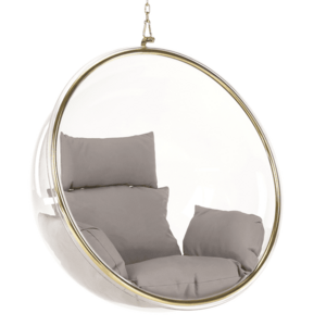 Függő fotel, átlátszó/arany/szürke, BUBBLE TYP 1 kép