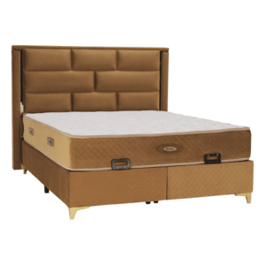 Boxspring ágy 160x200, világosbarna, GOLDBIA kép
