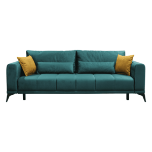 Szétnyitható kanapé, smaragd/mustárszín, GRACE BIG SOFA kép