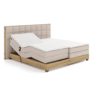 Elektromos állítható ágy, boxspring, bézs/artisan tölgy, 180x200, TIANA kép