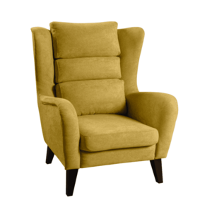 Füles fotel, mustárszínű/fekete, MIZAR kép