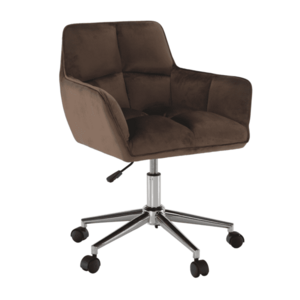 Irodai szék, barna Velvet anyag/króm, HAGRID NEW kép