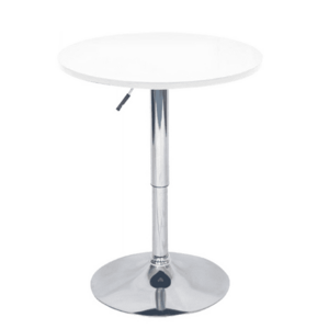 Bárasztal, magasság állítással, króm/fehér, átmérő 60 cm, BRANY 2 NEW kép