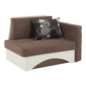 Kanapé fotel ágyfunkcióval, barna+bézsszínű, jobbos KUBOS kép