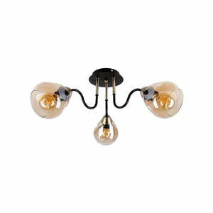 Fekete-aranyszínű mennyezeti lámpa üveg búrával Unica – Candellux Lighting kép