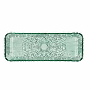 Zöld üveg szervírozó tányér 14x38 cm Kusintha – Bitz kép