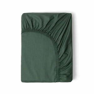 Sötétzöld pamut-szatén gumis lepedő, 180 x 200 cm - HIP kép