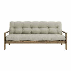 Bézs len kinyitható kanapé 205 cm Knob – Karup Design kép