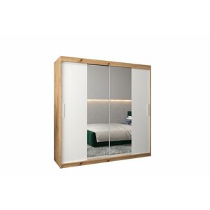 MORI 3 ruhásszekrény, 200x200x62, tölgy artisan/fehér kép
