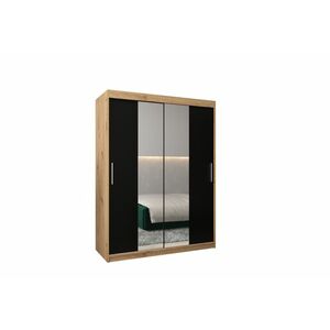 MORI 3 ruhásszekrény, 150x200x62, tölgy artisan/fekete kép