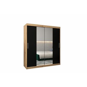 MORI 3 ruhásszekrény, 180x200x62, tölgy artisan/fekete kép