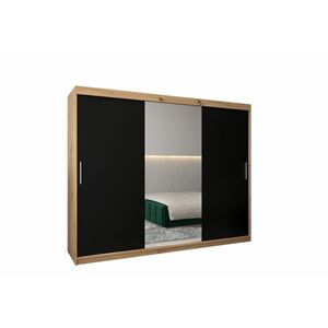 MORI 3 ruhásszekrény, 250x200x62, tölgy artisan/fekete kép