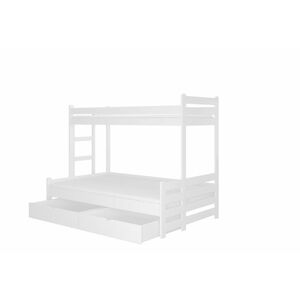 RAIMUND emeletes gyerekágy + matrac, 80x200, fehér kép