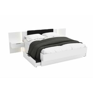 DOTA francia ágy + ágyrács és éjjeli szekrények, 160x200, fehér kép