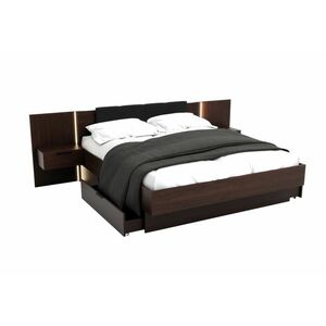 DOTA francia ágy + ágyrács + matrac DE LUX + éjjeli szekrények, 160x200, wenge kép