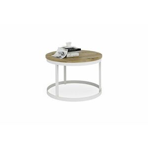 RINA dohányzóasztal, 55x36x55, fehér/artisan tölgy kép