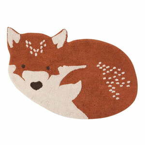 Little Wolf gesztenyebarna pamut szőnyeg, 70 x 110 cm - Nattiot kép