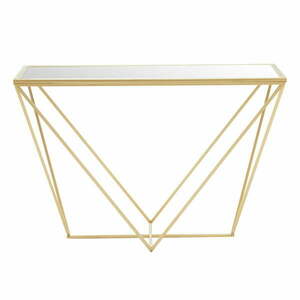 Aranyszínű konzolasztal üveg asztallappal 40x120 cm Farran – Premier Housewares kép