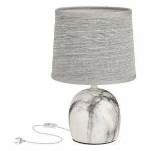 Világosszürke asztali lámpa textil búrával (magasság 25 cm) Adelina – Candellux Lighting kép