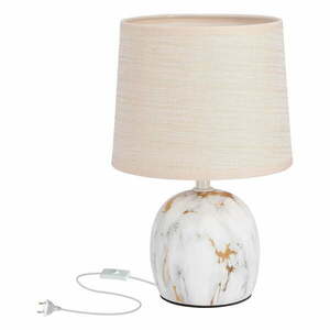 Krémszínű asztali lámpa textil búrával (magasság 25 cm) Adelina – Candellux Lighting kép