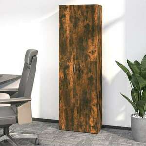vidaXL füstös tölgyszínű szerelt fa irodaszekrény 60 x 32 x 190 cm kép