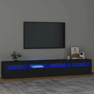 vidaXL fekete TV-szekrény LED-lámpákkal 240x35x40 cm kép